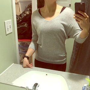 Express grey sweater with low cut back
